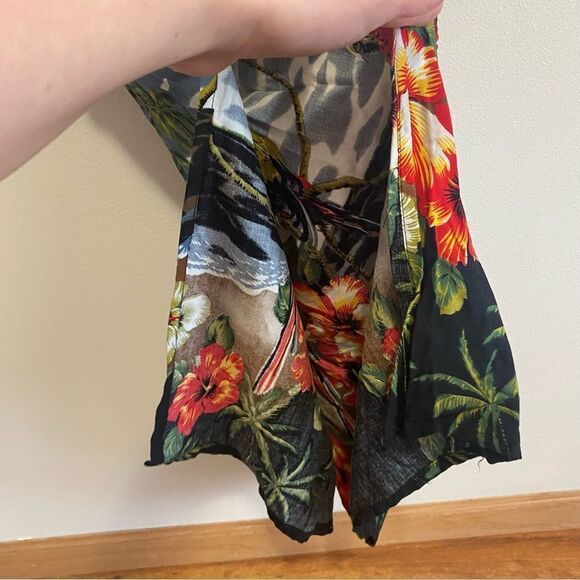 TIKI PALM Black Parrot Palm Tree Print Sequin Maxi Beach Dress - Picture 9 of 12